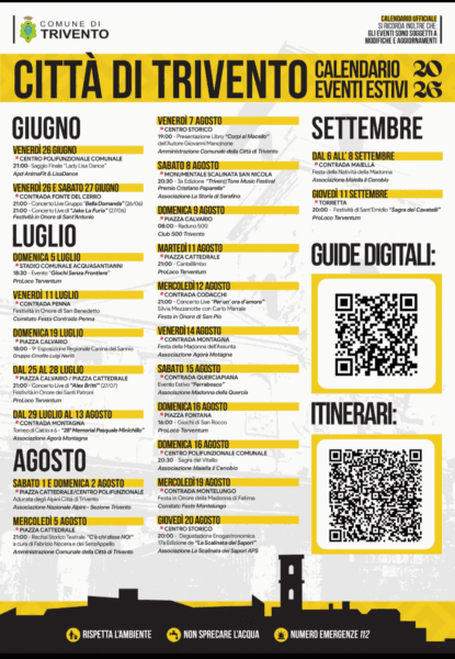 Trivento, pubblicato il cartellone estivo. Si chiude con la sagra dei cavatelli